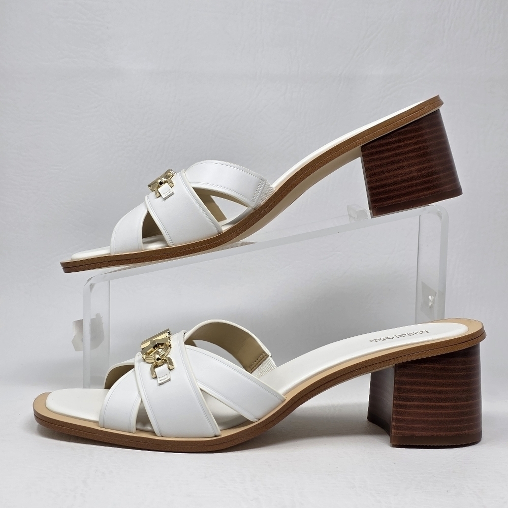 Michael Michael Kors Women's Tiffanie White Heel Sandals Size 6M New - Picture 2 of 11